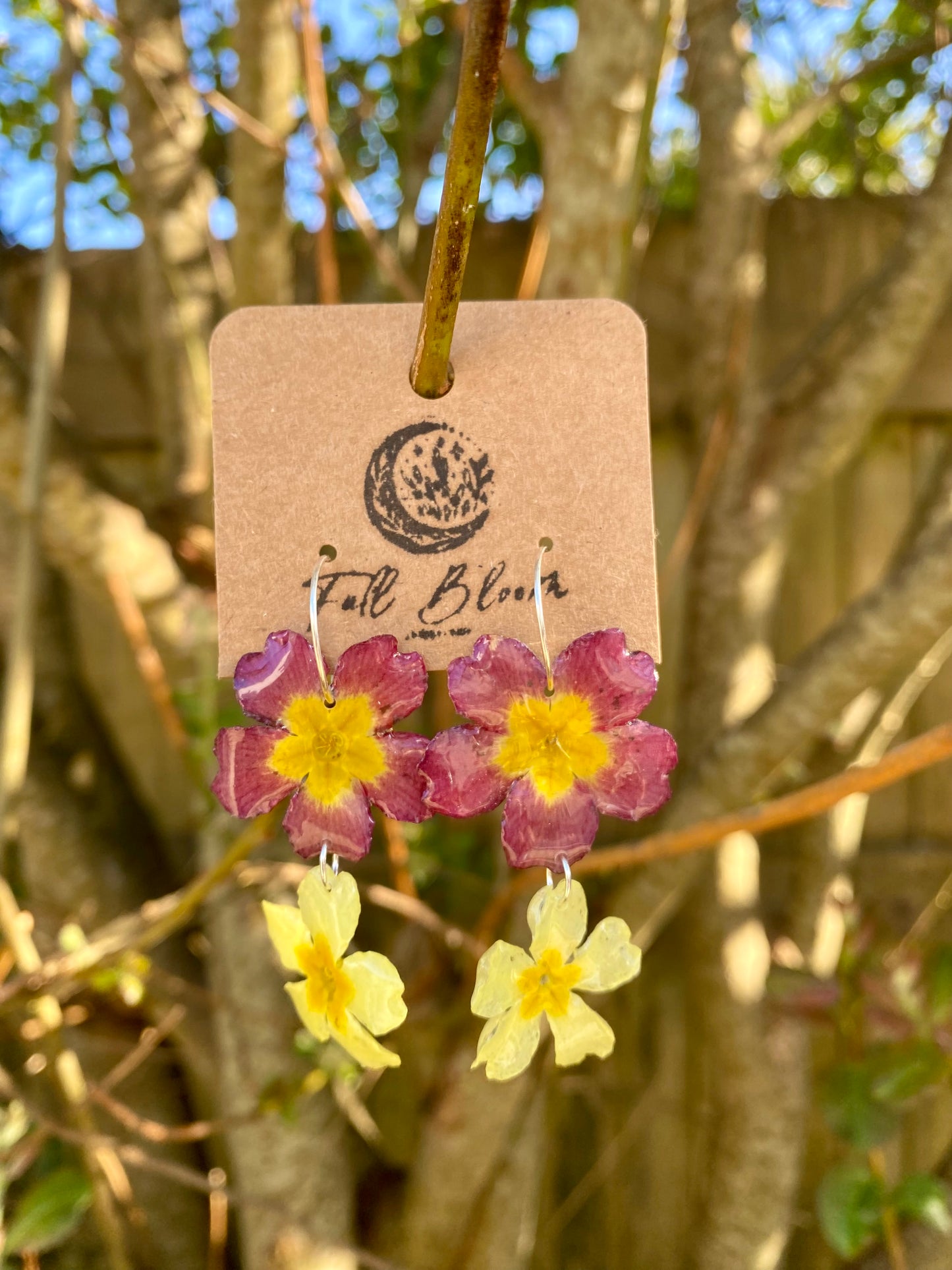 Sterling Silver Double Primrose Earrings