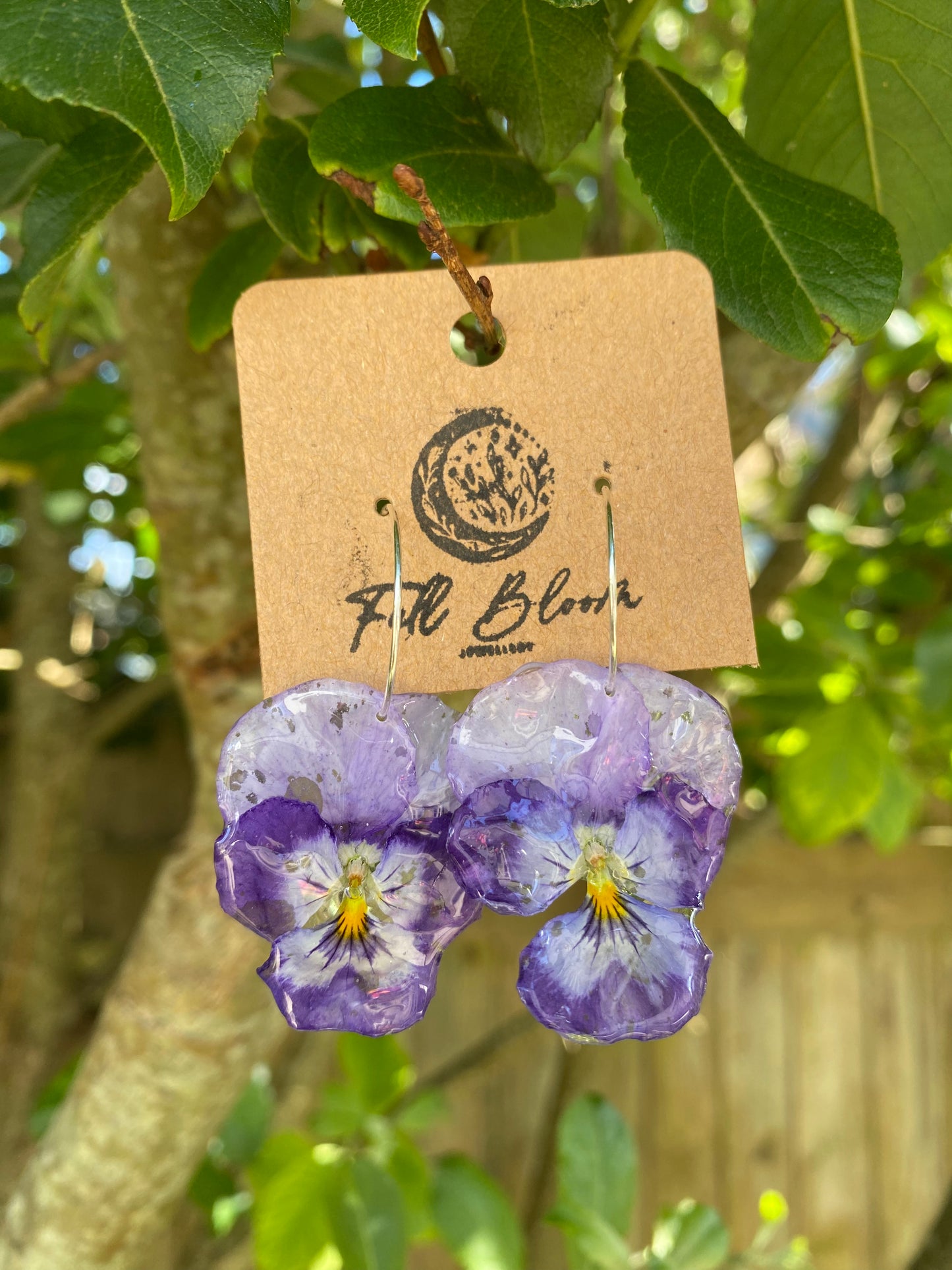 Sterling Silver Purple Lilac Viola Earrings