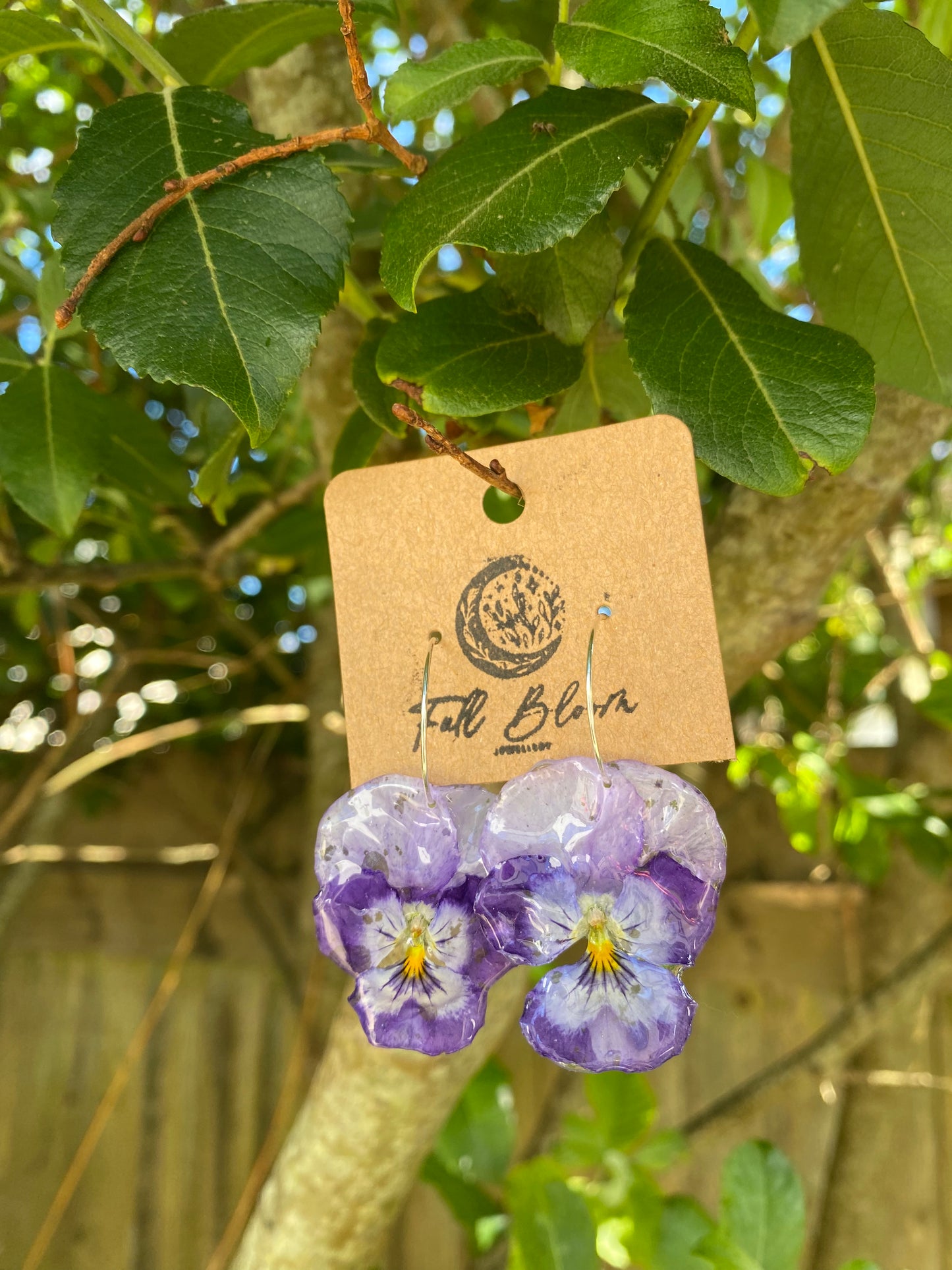 Sterling Silver Purple Lilac Viola Earrings