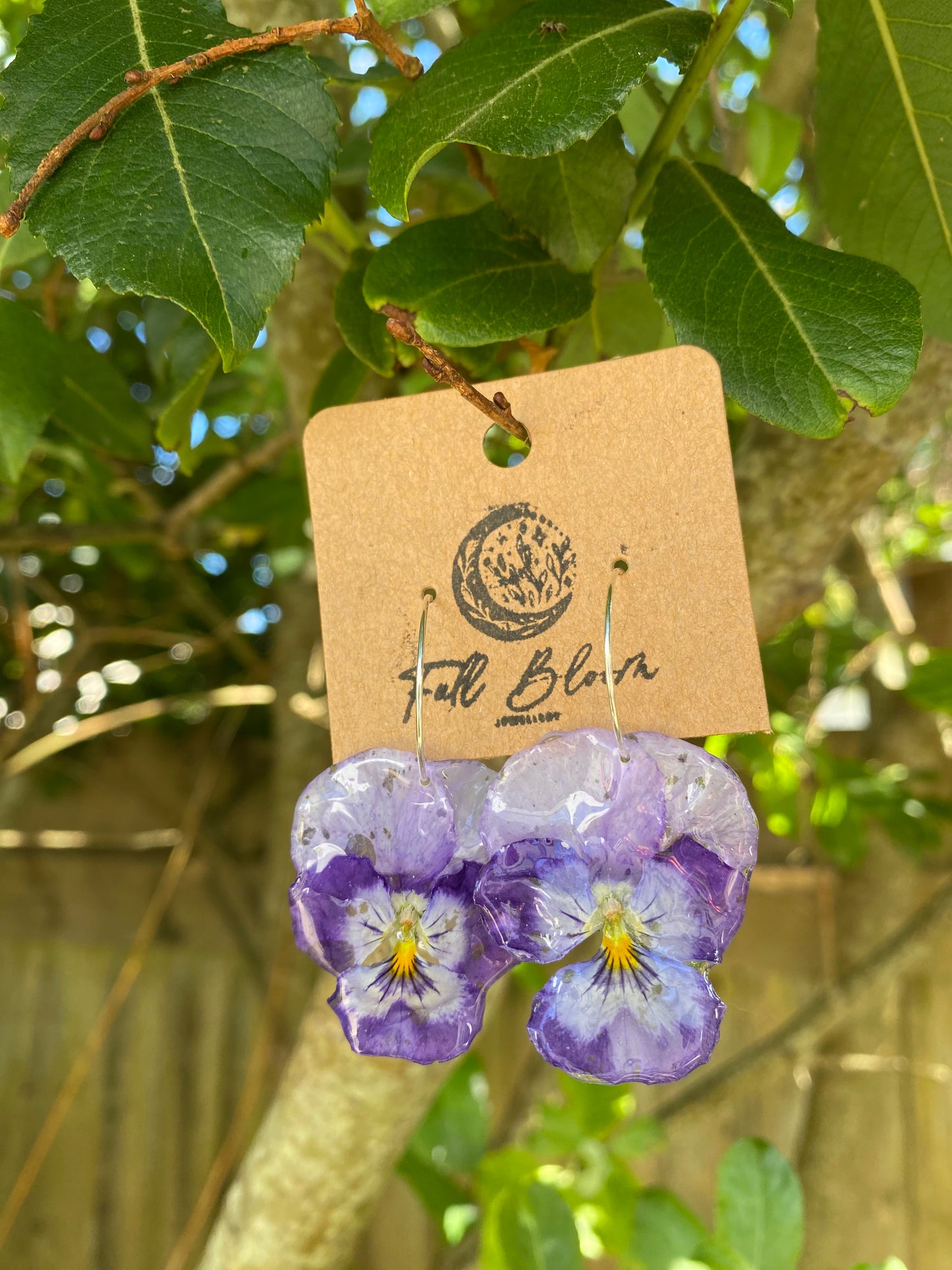 Sterling Silver Purple Lilac Viola Earrings
