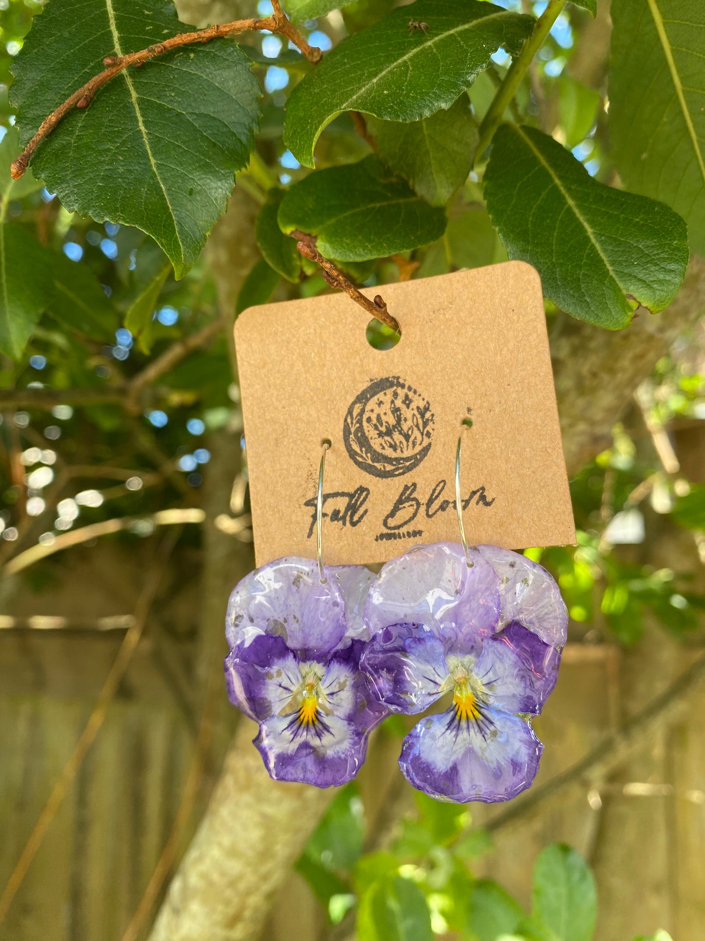 Sterling Silver Purple Lilac Viola Earrings